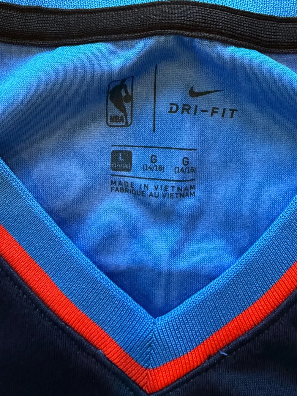Nike L Russell Westbrook Kids OKC Basketball Jersey with Orange Accents